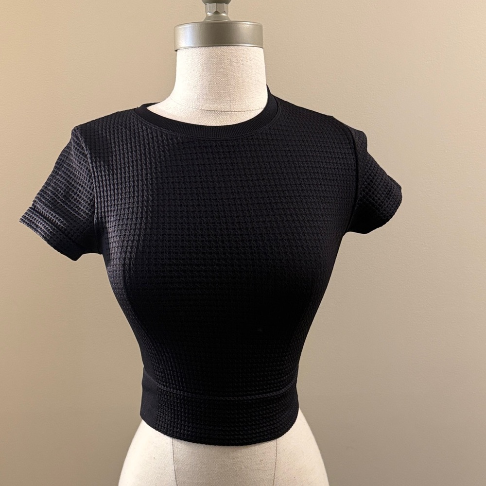 Classic Black Textured Women's Top